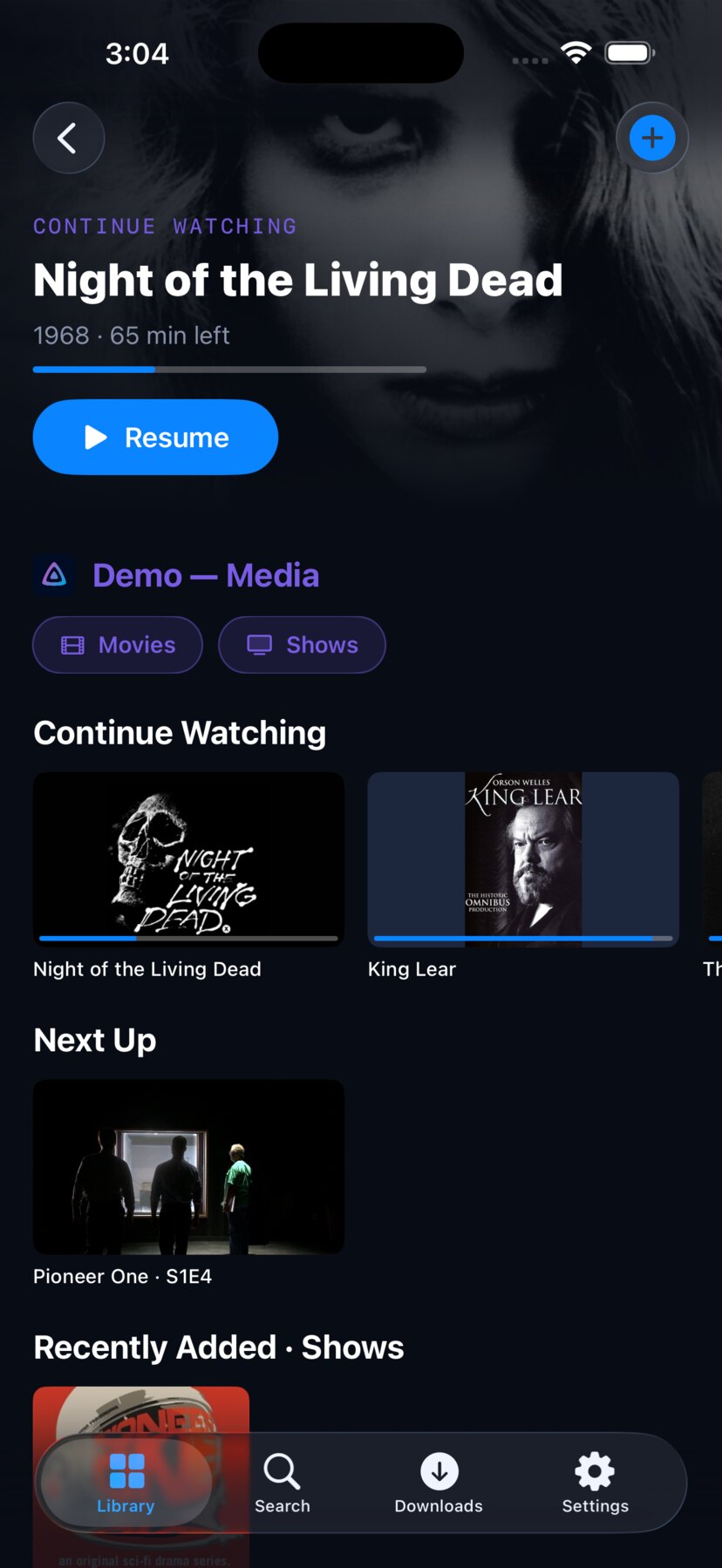 Cathode on iPhone — movies and series